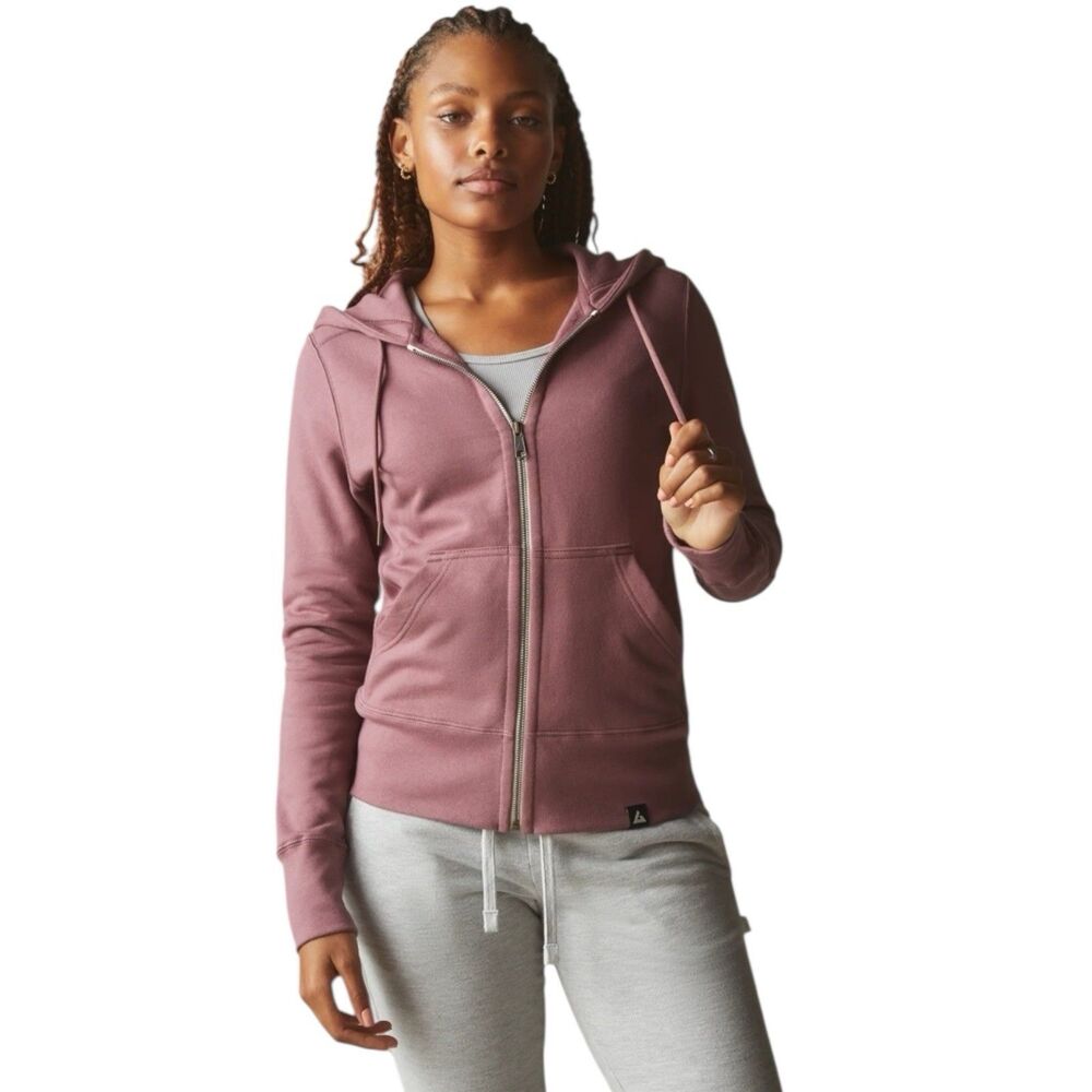 American Giant Hoodie Womens XS Pink Wild Ginger Full Zip Heavyweight Cotton NEW